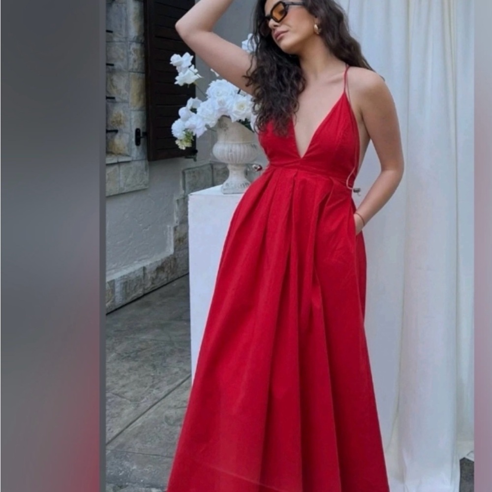 Zara Open Back Maxi Dress NWT